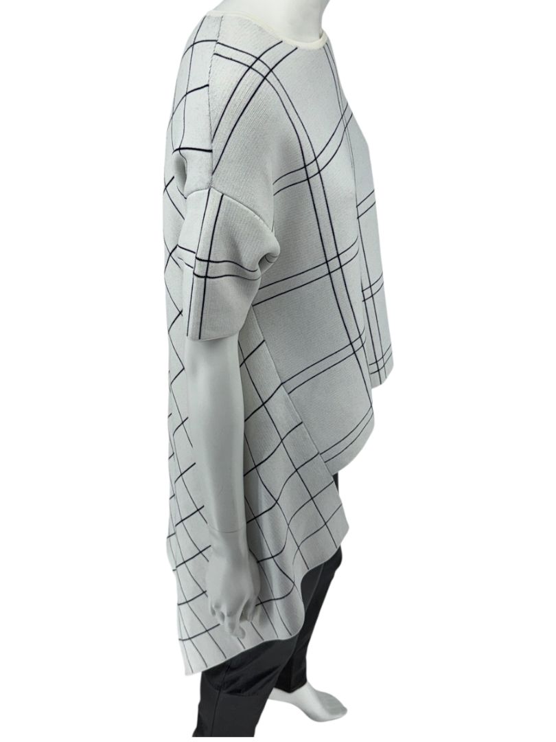 Derek Lam Asymmetrical Windowpane Knit Top - Size Medium