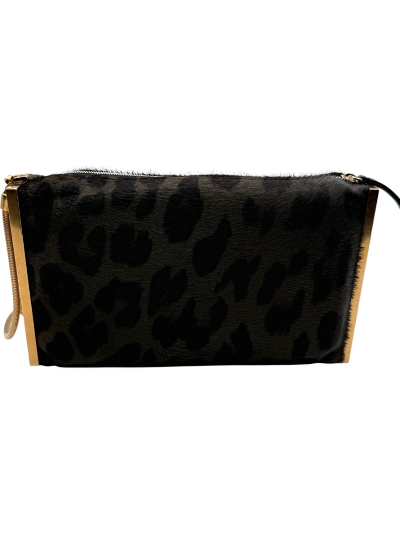 LANVIN Calf Hair Leopard Clutch – Excellent Pre-Owned Condition