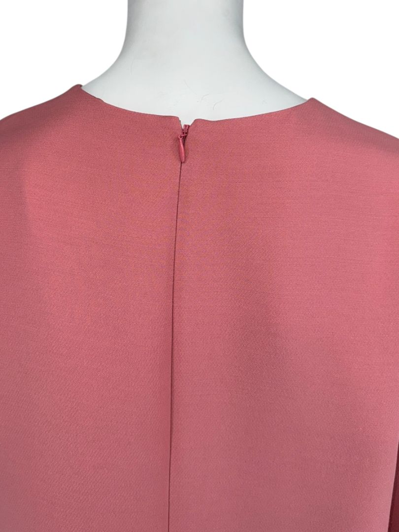 Valentino Rose Pink Crepe Ruffle Sleeve Shift Dress – Size 10