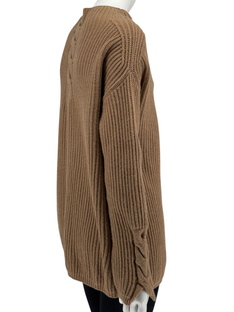 S’Max Mara Camel Ribbed Wool-Cashmere Sweater – Size M