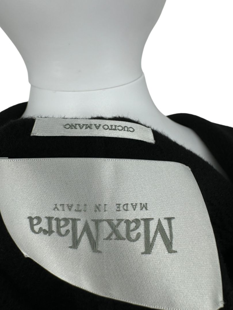 Max Mara ‘Manuela’ Belted Wrap Coat in Black – Size US 10 / IT 44