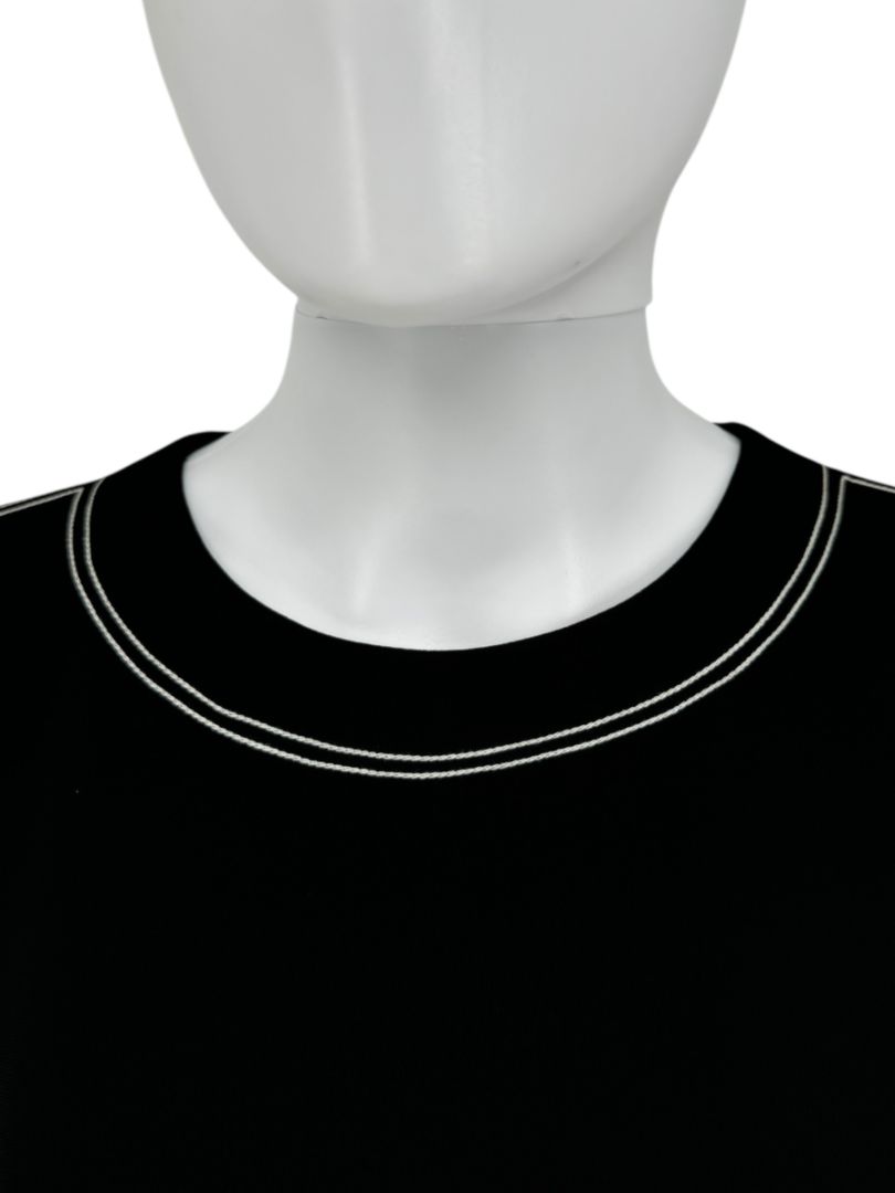 Theory Black Embroidered Cap Sleeve Shift Dress – Size 14