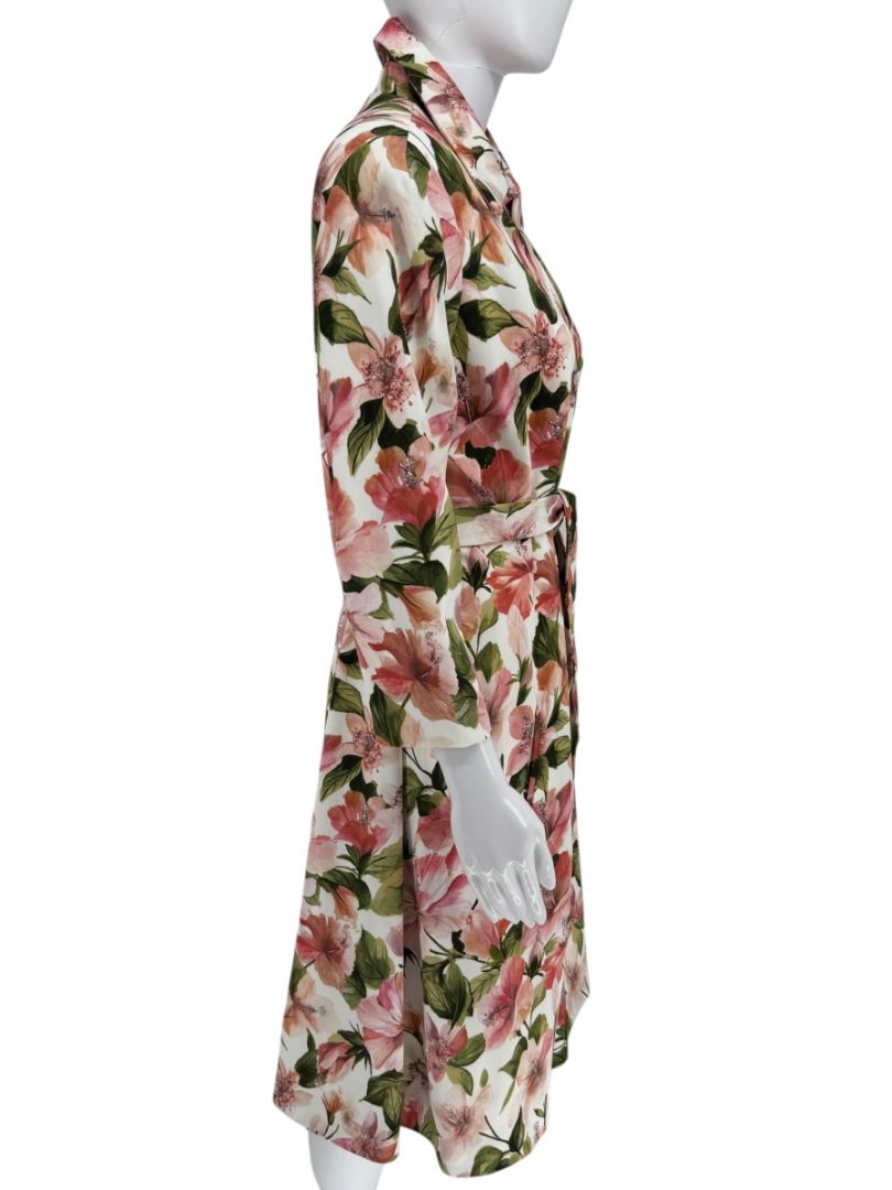 Pamella Roland Pink & Green Floral Belted Jacket – Large