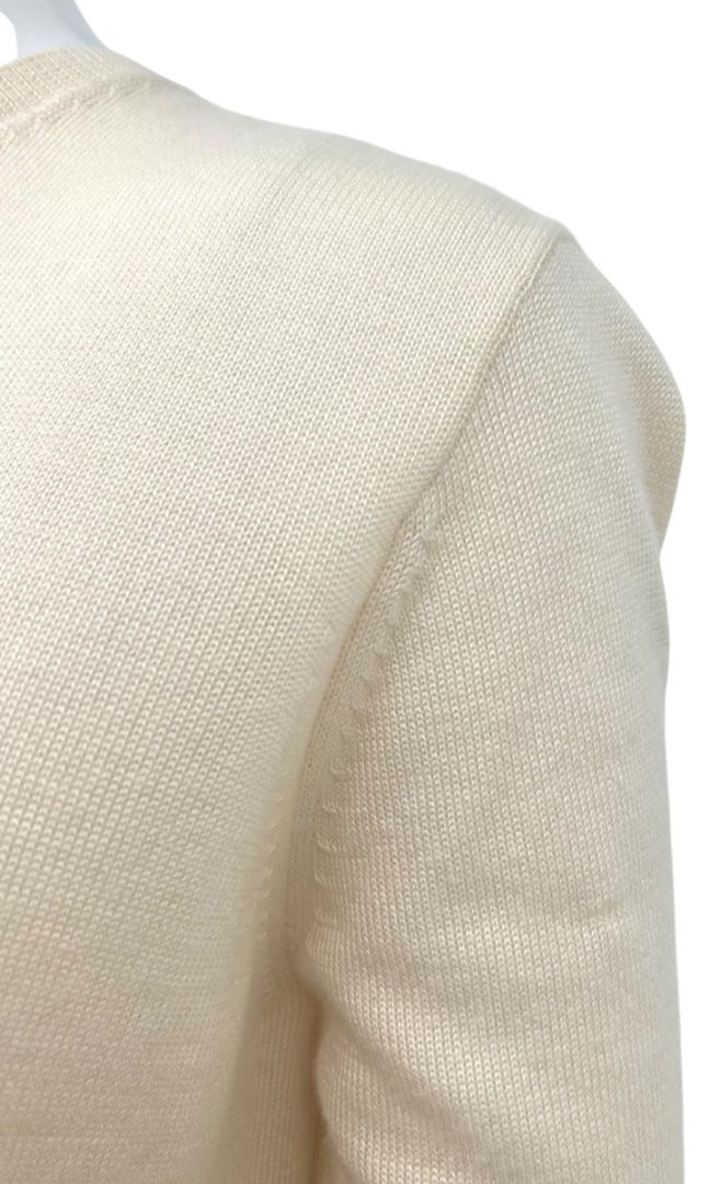 The Row Ivory Cashmere-Silk Crewneck Sweater – Size L