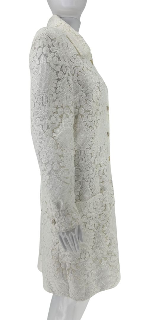 Chloé Milk White Embroidered Lace Shirt Dress – Size FR 42
