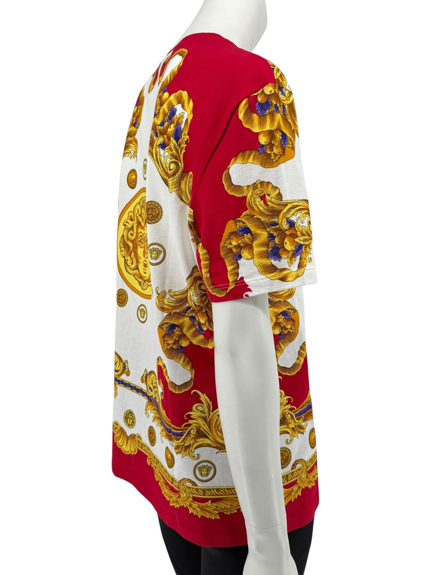 Versace Red & White Medusa Baroque Graphic T-Shirt – Size IT 42