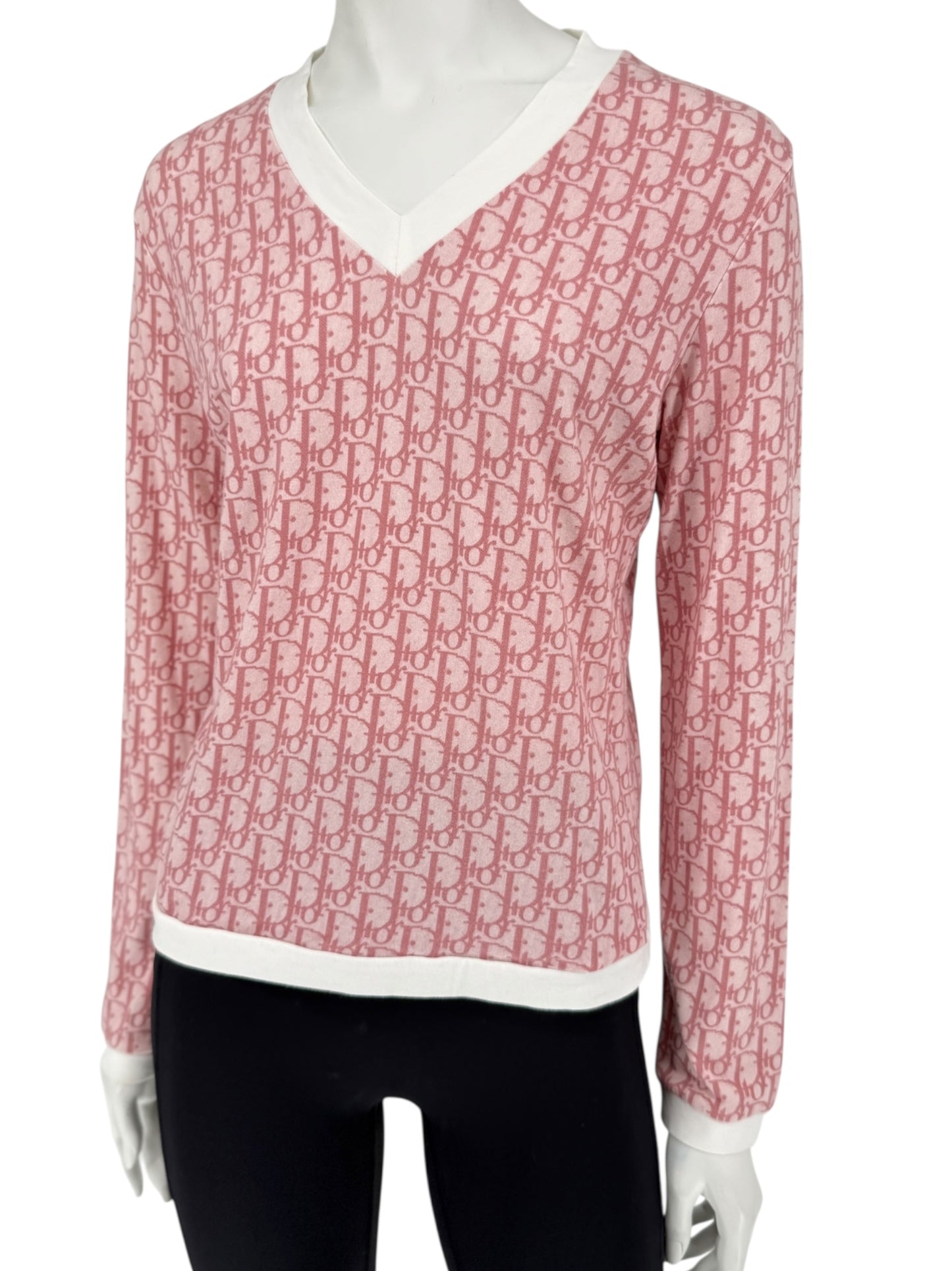 Christian Dior by John Galliano Diorissimo V-Neck Long Sleeve Shirt – Size FR 44