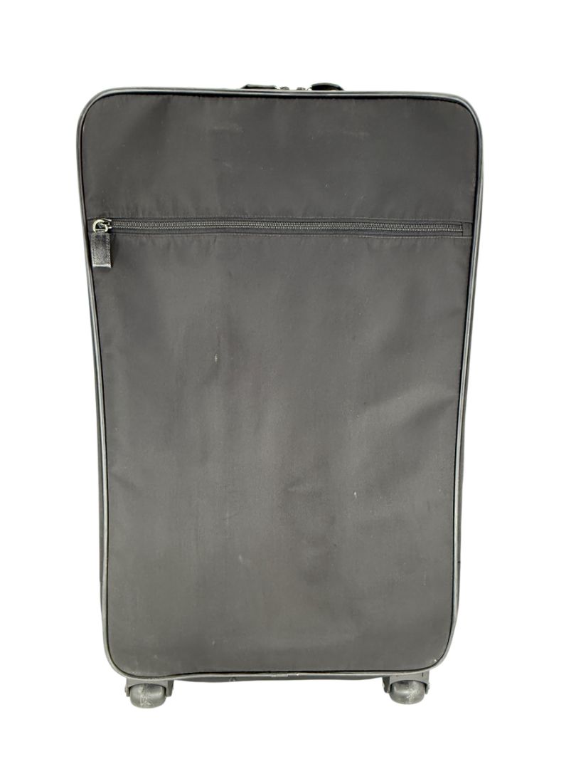 Prada Black Nylon Rolling Suitcase with Saffiano Leather Trim – 26.5" x 17.5" x 9.5"