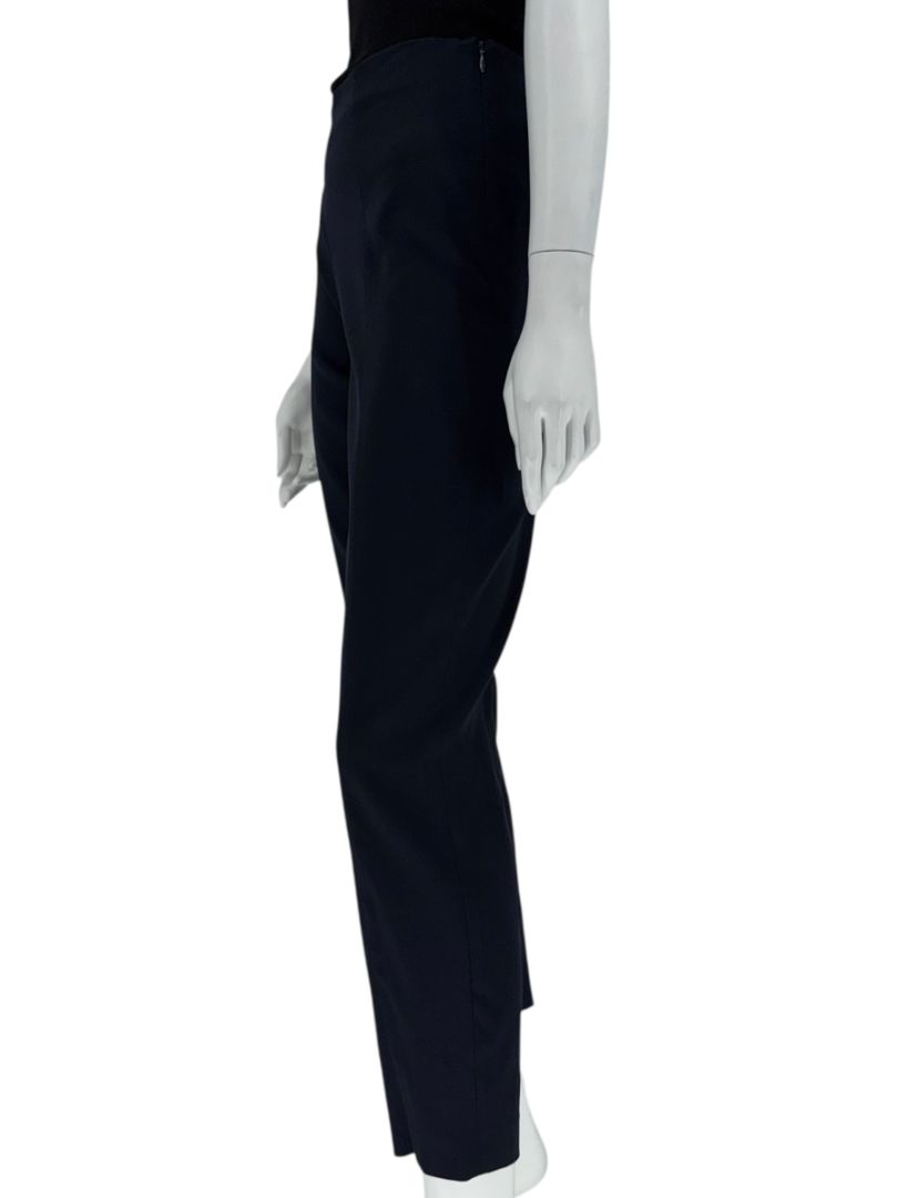 The Row Navy Wool-Silk Blend Cropped Trousers – Size 10