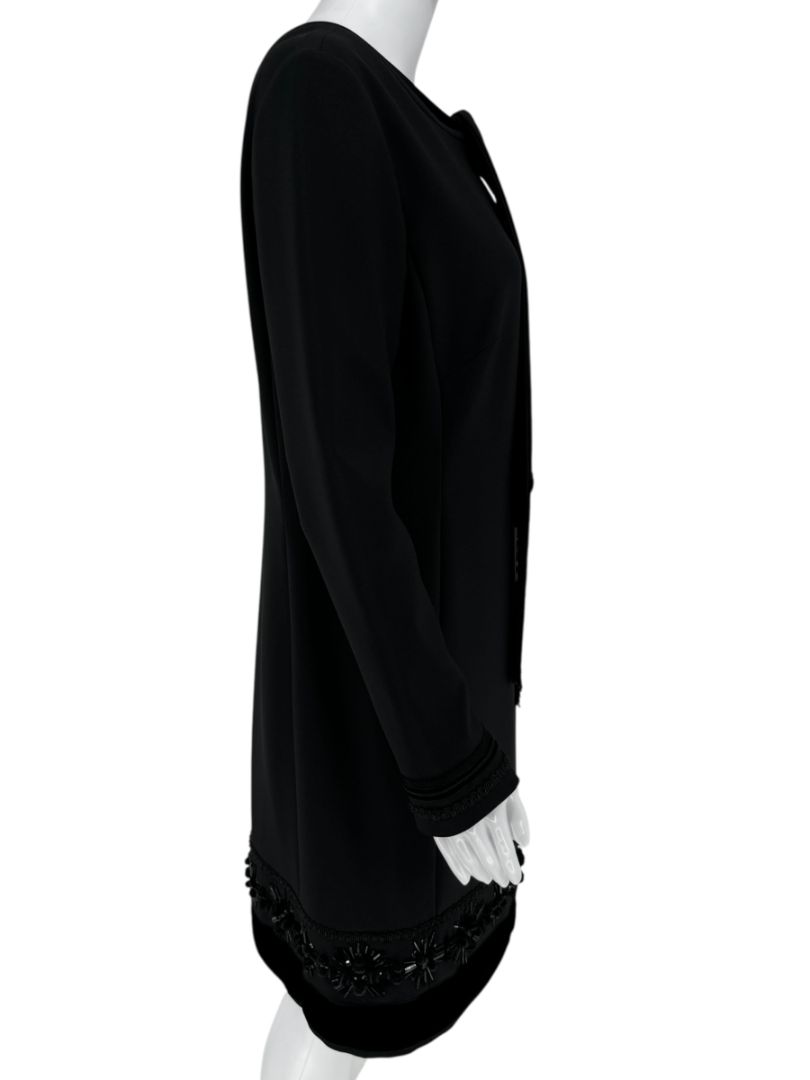 Pamella Roland Black Embellished Hem Dress – Large