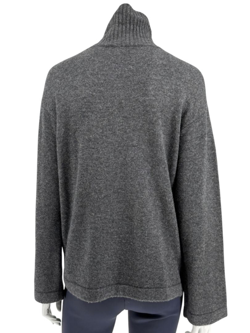 ‘S MaxMara Charcoal Wool-Cashmere Turtleneck Sweater – Size S