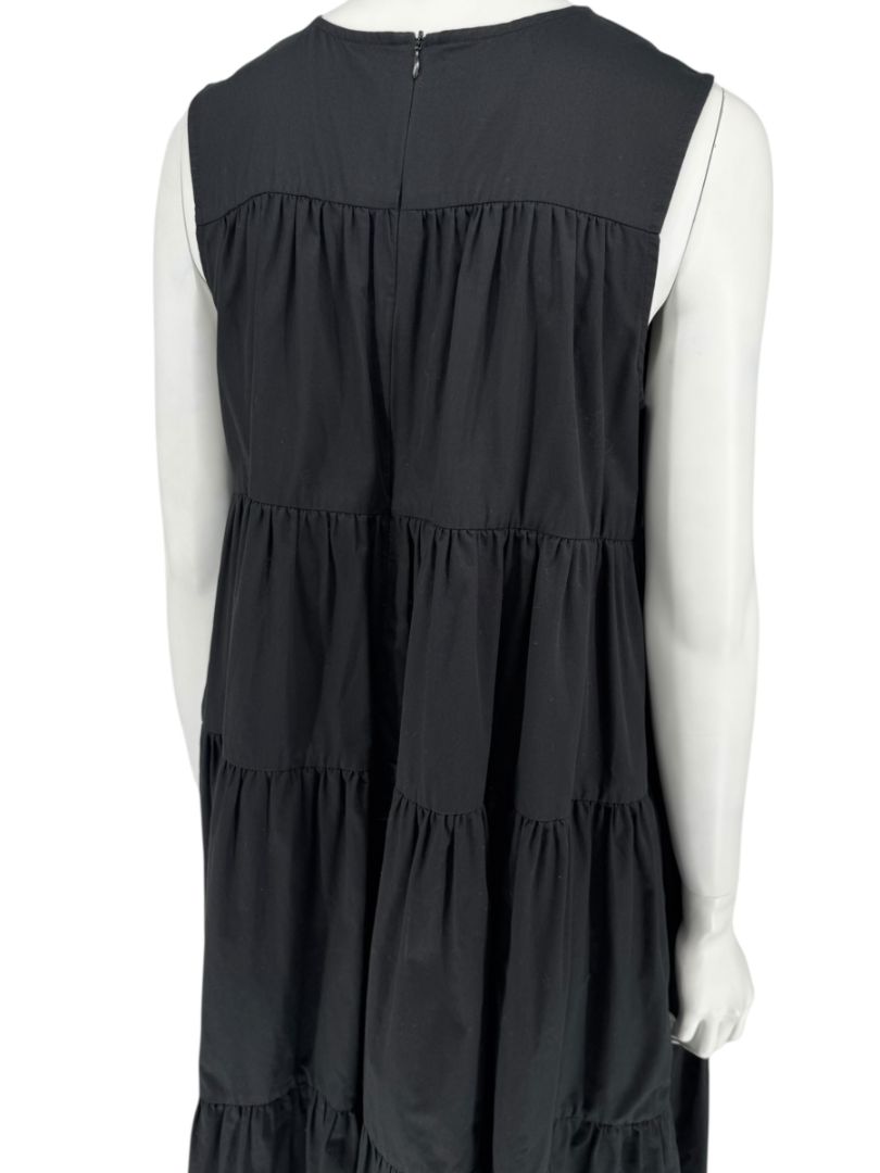 CO Essentials Black Tiered Sleeveless Midi Dress – Size M