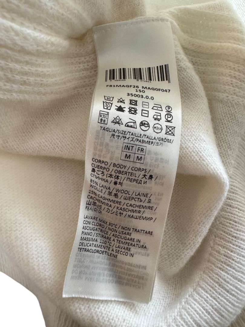 Eleventy Ivory Wool & Cashmere Crewneck Sweater – Size M