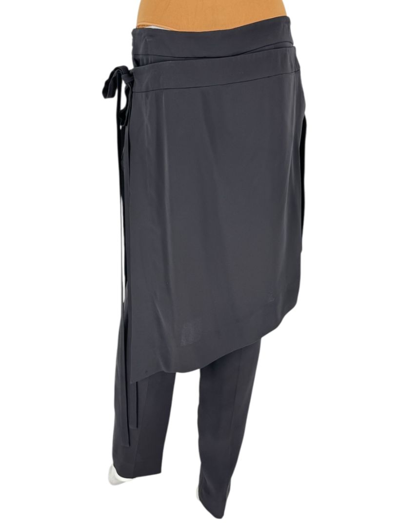 NWT Oscar de la Renta Black Asymmetric Overlay Pants – Size 10