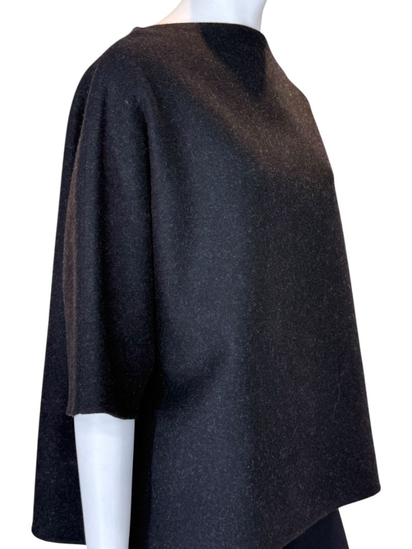 The Row Black Mélange Wool-Blend Top – Size Small