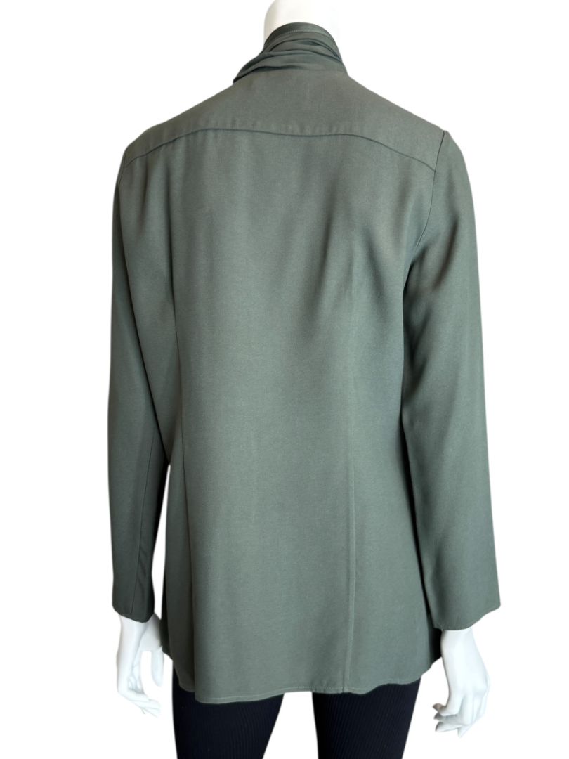 Pamella Roland Sage Green Tie-Neck Blouse – Large
