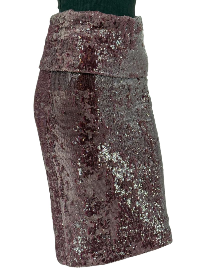 Donna Karan Modern Icons Claret Sequin Pencil Skirt – Size M