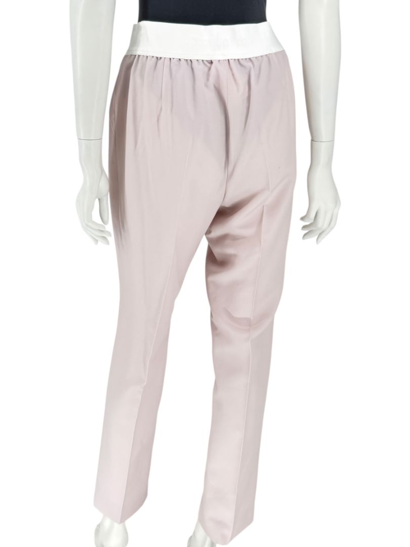 Pamella Roland Pale Pink Pants with White Logo Waistband – Large