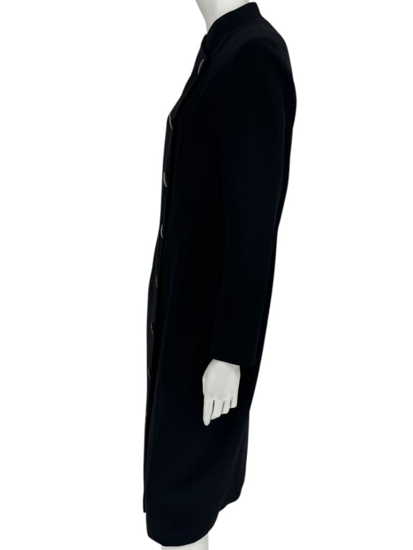 Pamella Roland Black Asymmetric Button-Front Dress - Large