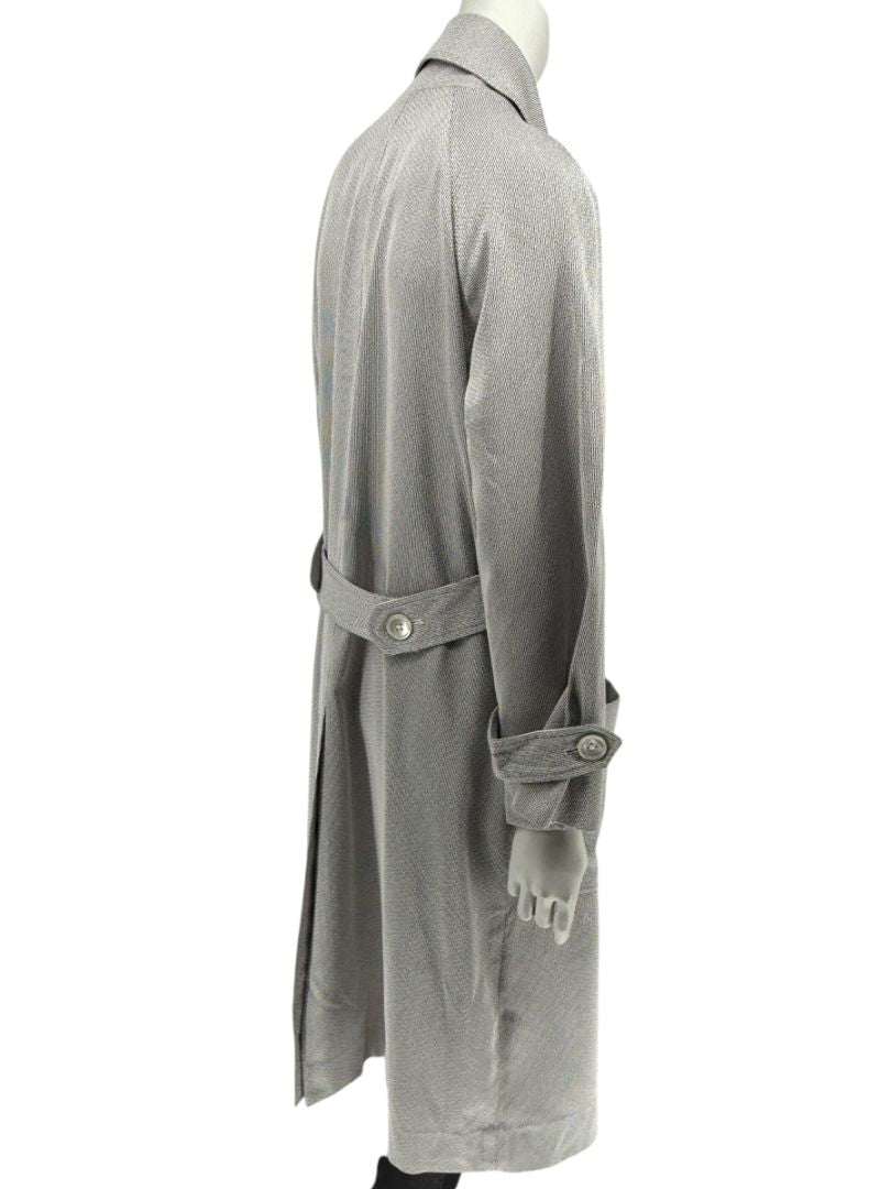 Pamella Roland Grey Cape Style Trench Jacket Double Breasted – Large