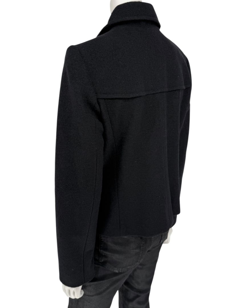Lida Baday Black Wool Cropped Peacoat – Size 12