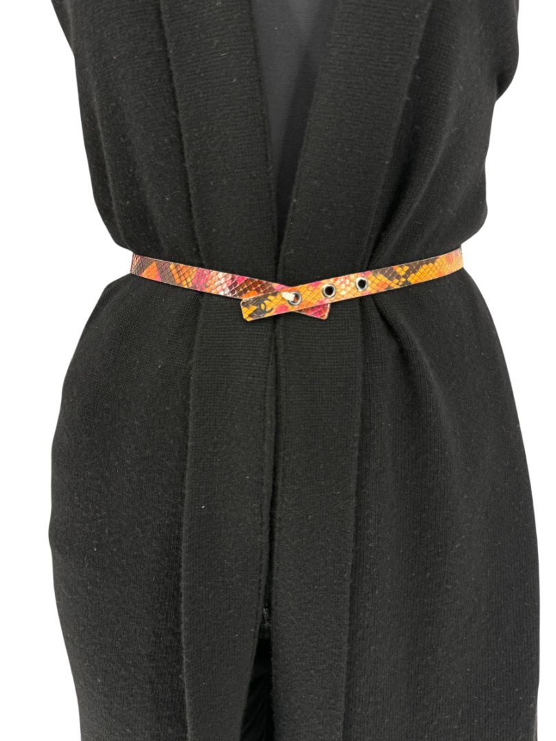 Chanel Multicolor Python Skinny Belt – Size 85/34