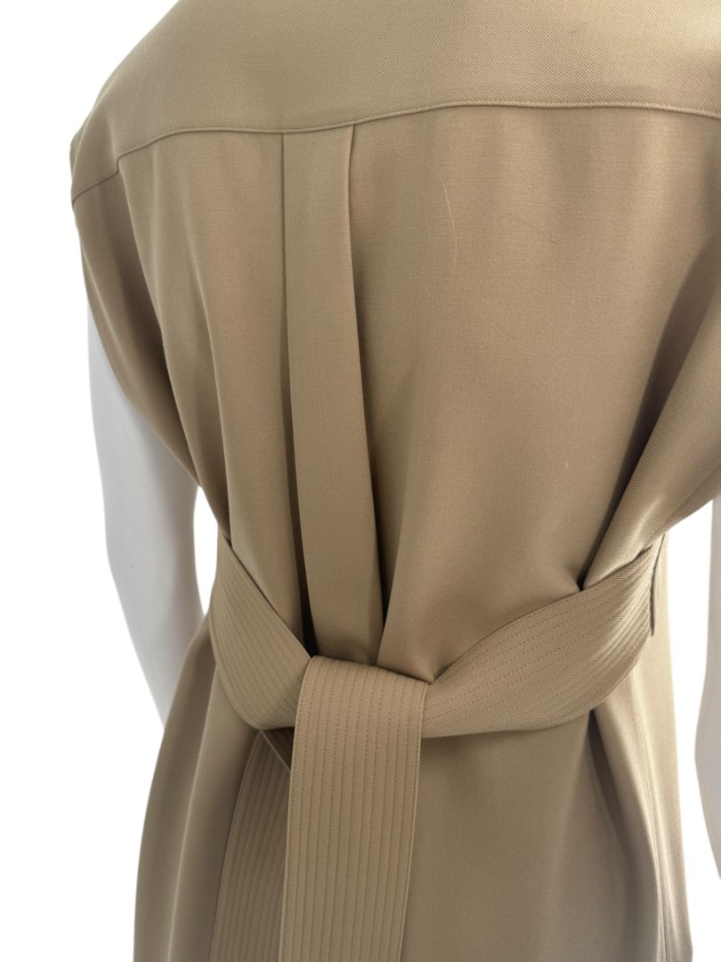 Céline Khaki Wool Belted Utility Midi Dress – Size FR 42 (US 8/10)