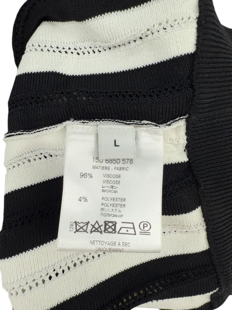 Givenchy Black & White Striped Knit Sweater – Size L
