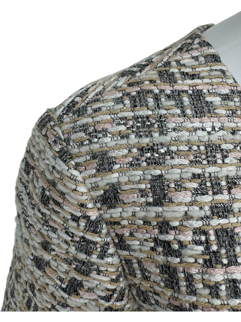 Pamella Roland Metallic Tweed Sheath Dress