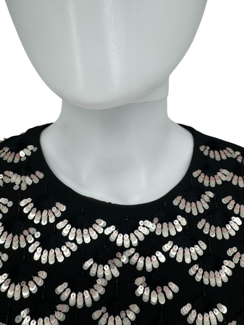 Valentino Embellished Sequin Flower Shift Dress – Size 10