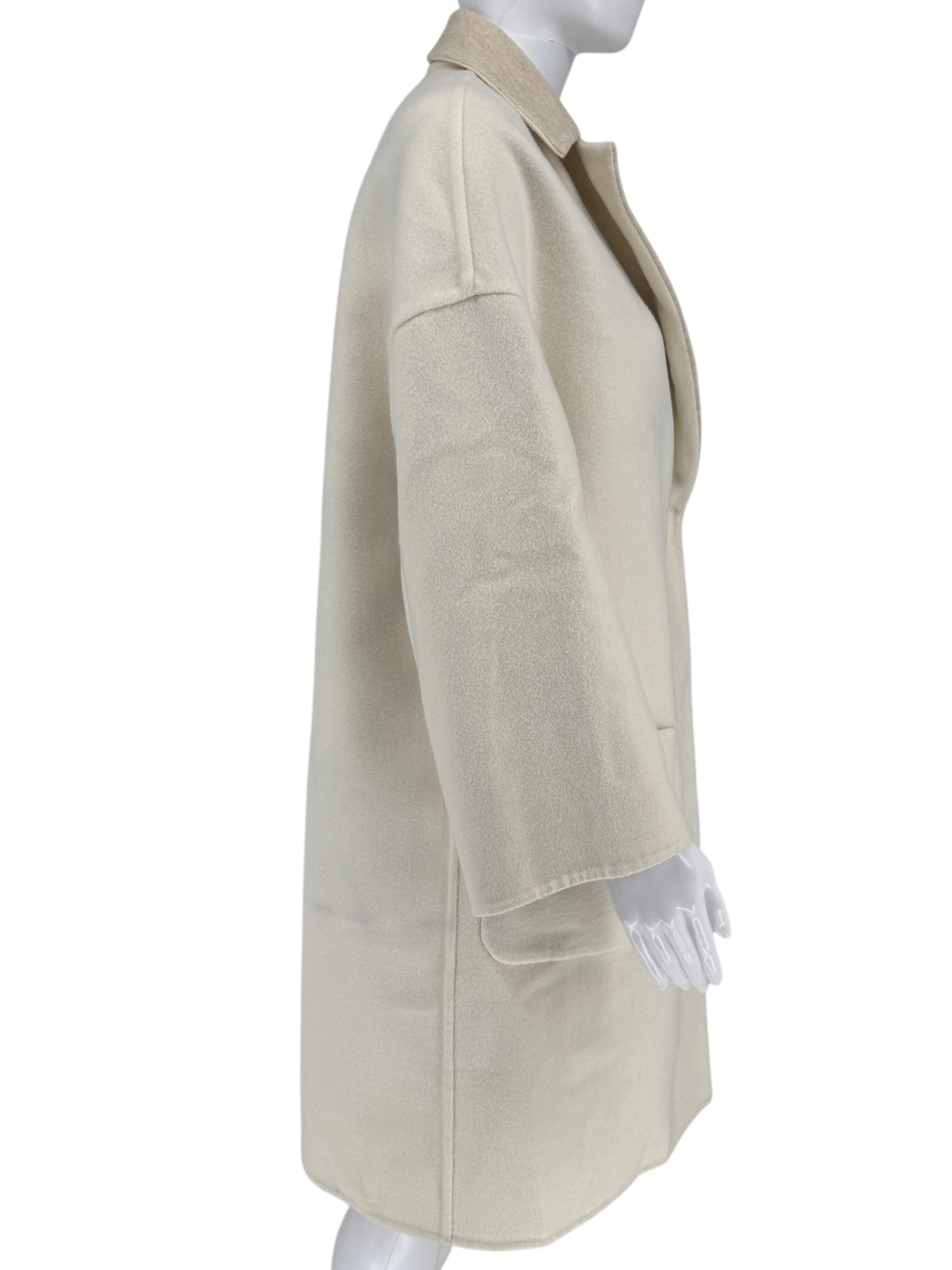 Brunello Cucinelli Reversible Cashmere Coat with Monili Detail - Size 4