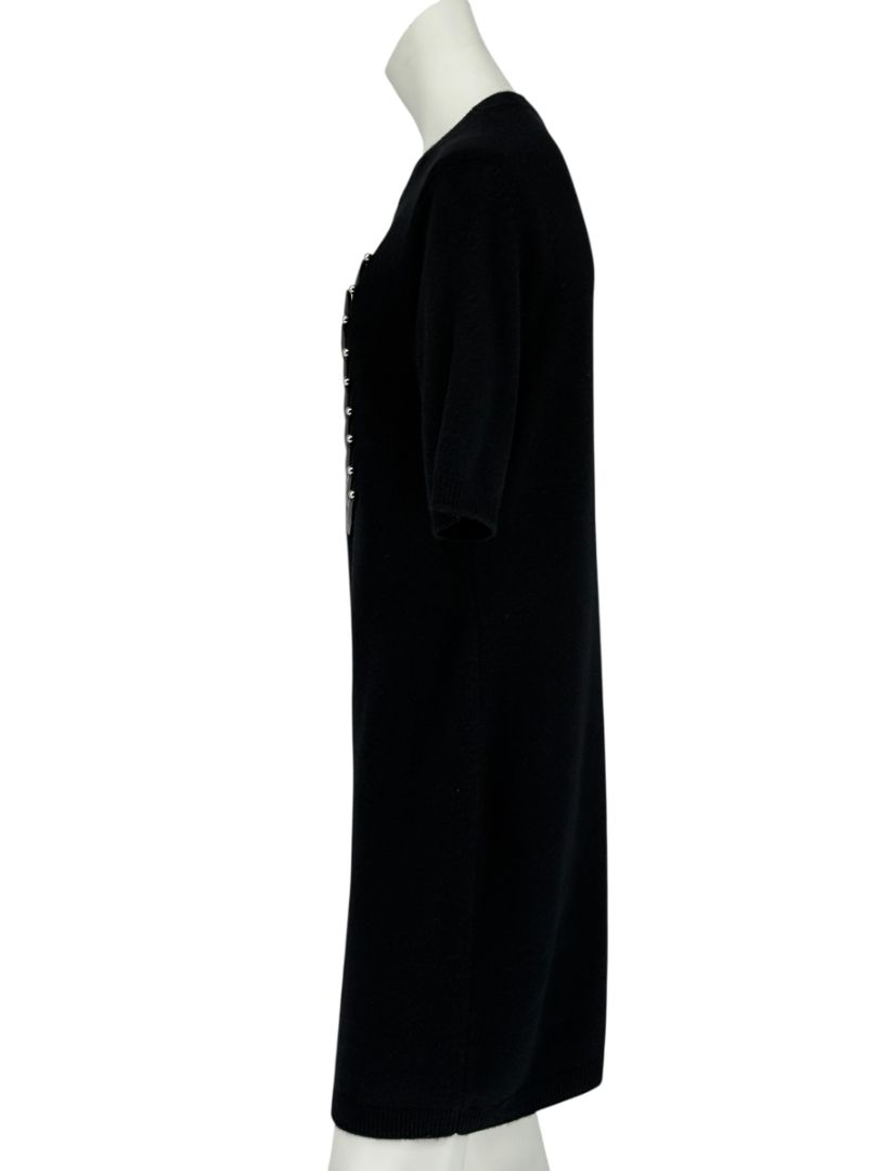 Louis Vuitton Black Cashmere Sweater Dress with Hardware Detail – Size L
