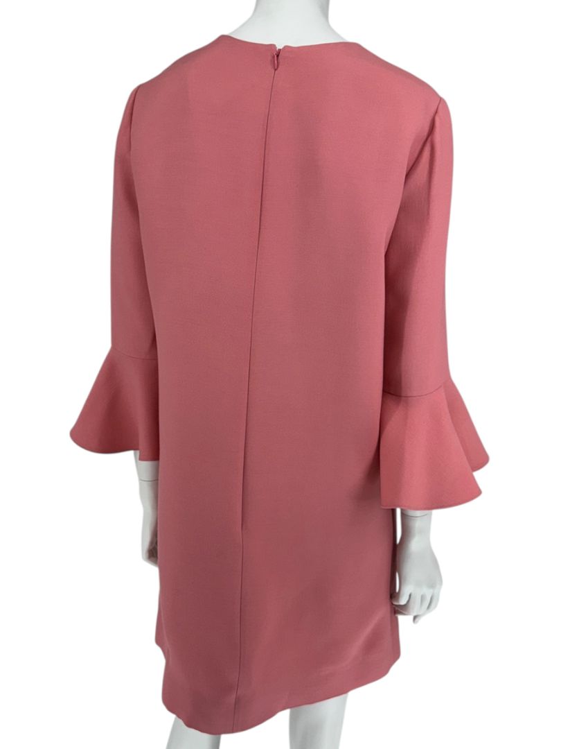 Valentino Rose Pink Crepe Ruffle Sleeve Shift Dress – Size 10