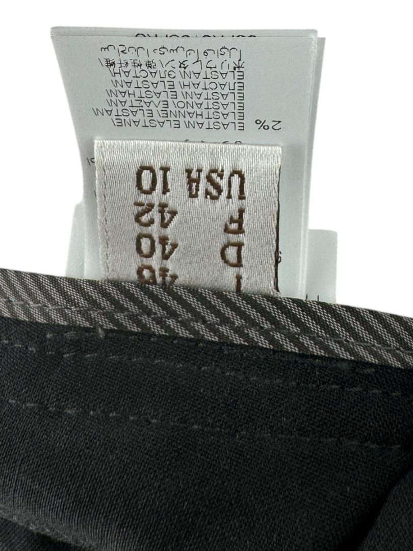 Brunello Cucinelli Black Tapered Wool Trousers with Monili Belt Loop - Size 10