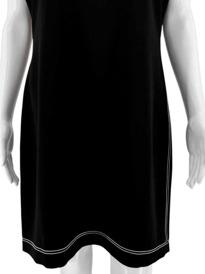 Theory Black Embroidered Cap Sleeve Shift Dress – Size 14