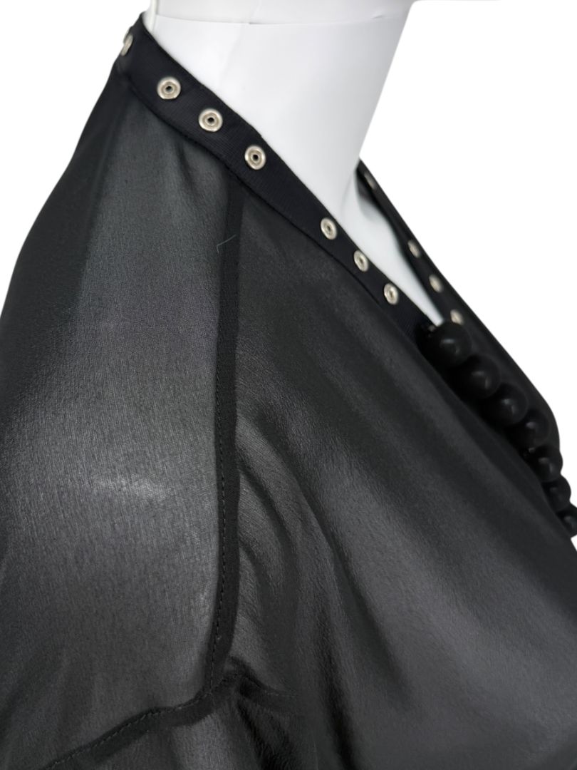 Maison Margiela Sheer Black Button-Front Blouse/Cover-Up – IT 42