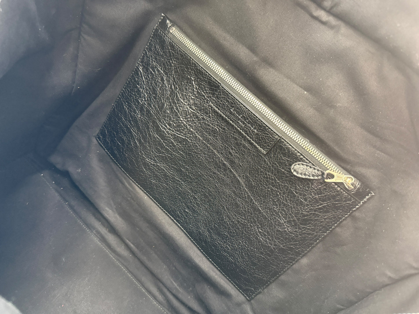 Balenciaga Black Arena Leather Bazar Shopper Tote Bag - XL