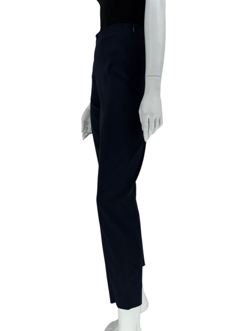 The Row Navy Wool-Silk Blend Cropped Trousers – Size 10