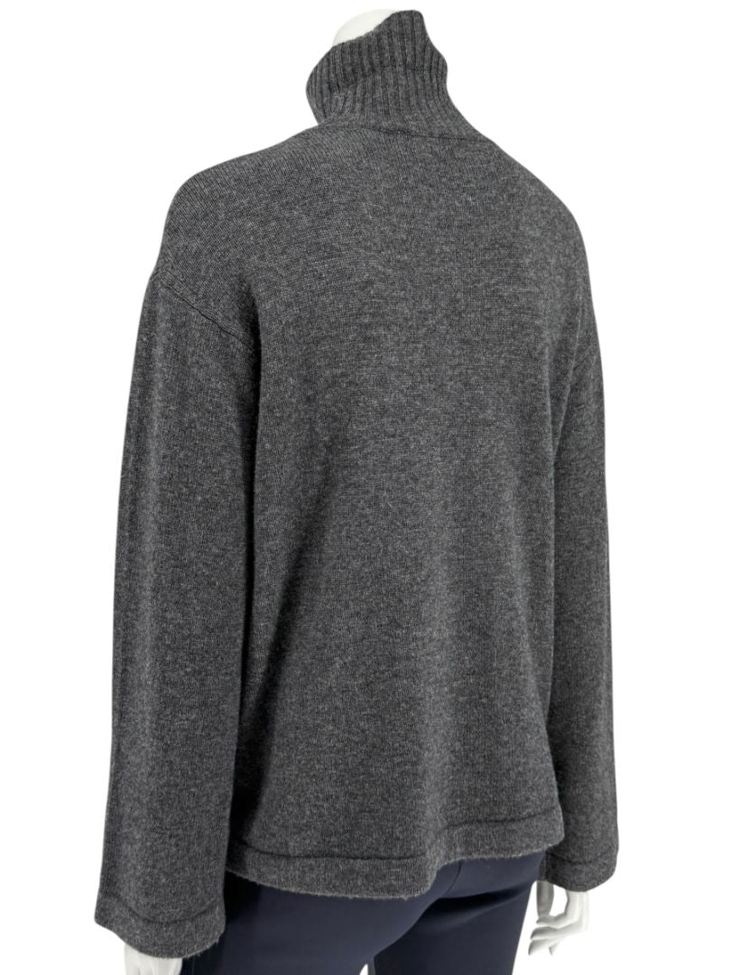 ‘S MaxMara Charcoal Wool-Cashmere Turtleneck Sweater – Size S