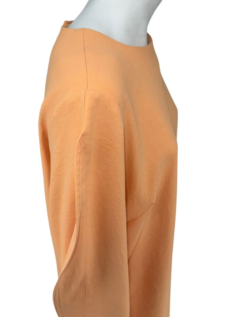 Tibi Apricot Sculpted Sleeve Shift Dress – Size 8