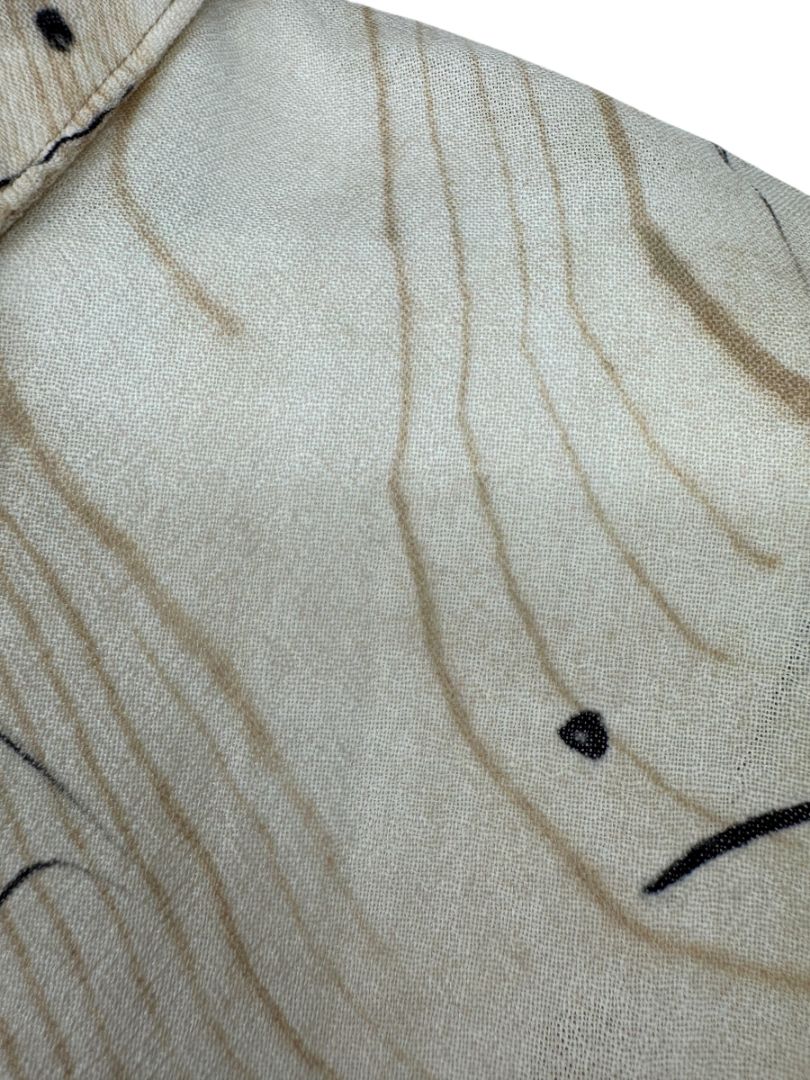 Lemaire Beige Woodgrain Print Button-Up Shirt – Size XS