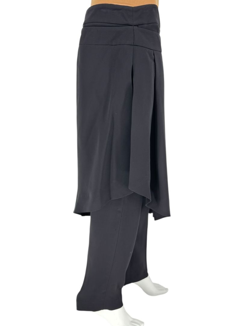 NWT Oscar de la Renta Black Asymmetric Overlay Pants – Size 10