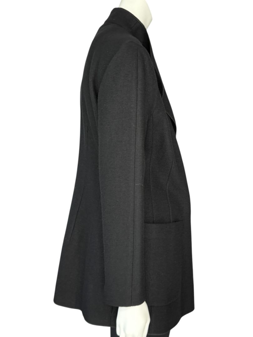 NWT Agnona Black 100% Cashmere Open-Front Coat – Size IT 46 / US 10