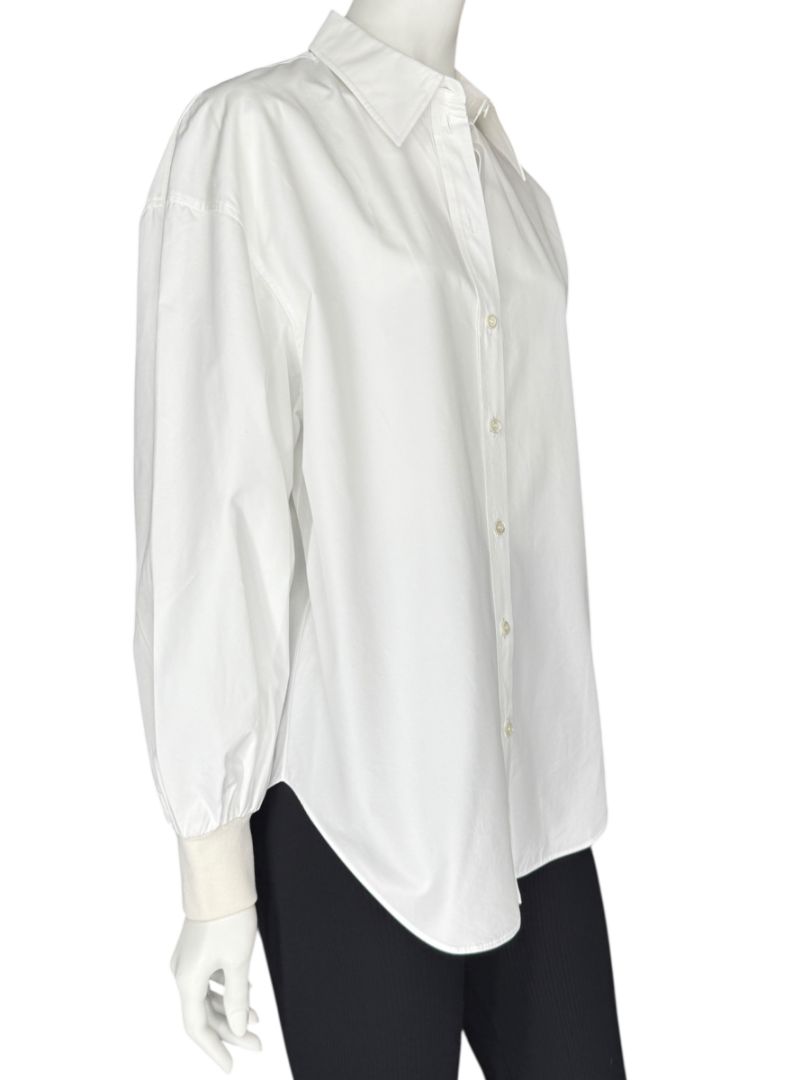 Alexander McQueen White Cotton Shirt with Balloon Sleeves – Size IT 38