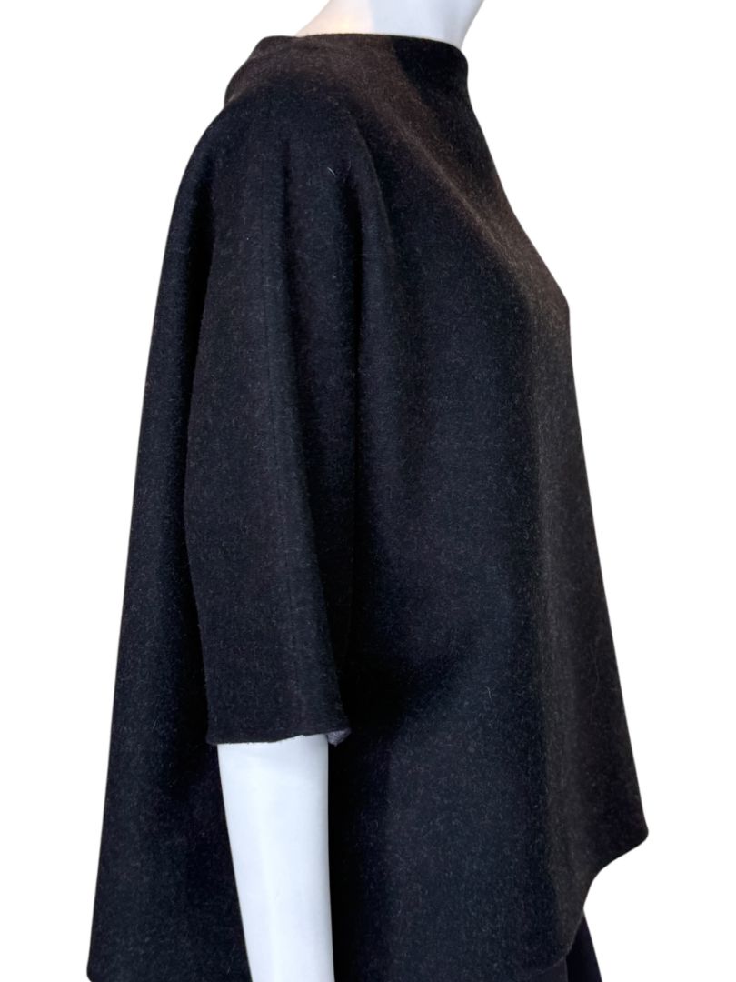 The Row Black Mélange Wool-Blend Top – Size Small