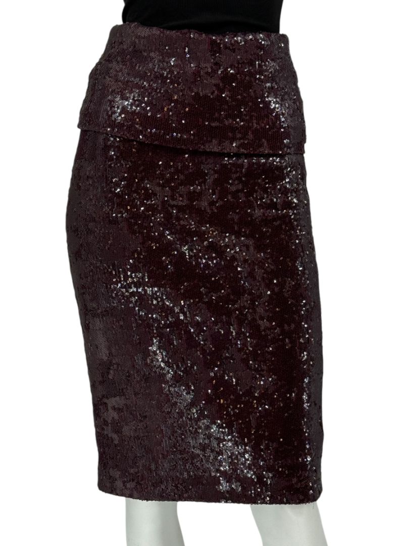 Donna Karan Modern Icons Claret Sequin Pencil Skirt – Size M