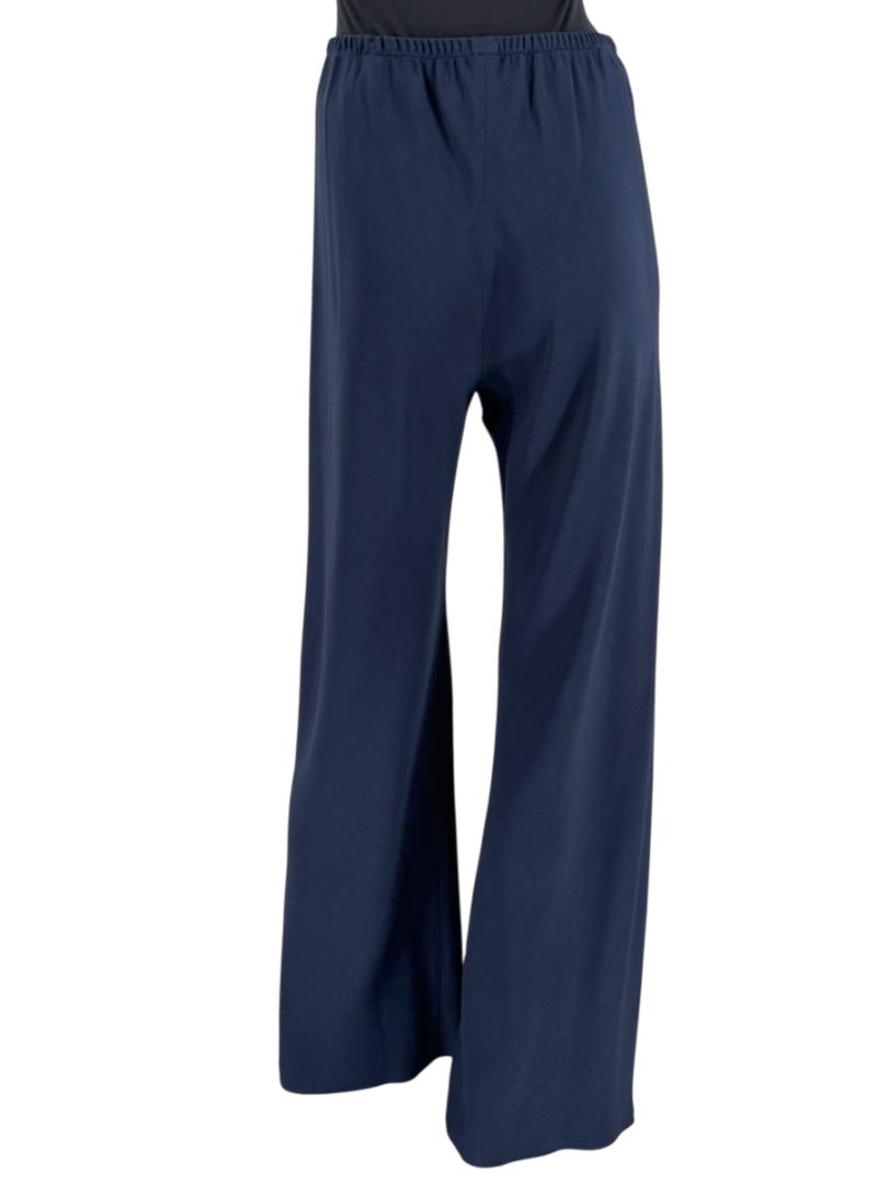 The Row Navy Viscose-Blend Wide Leg Pants - Size S
