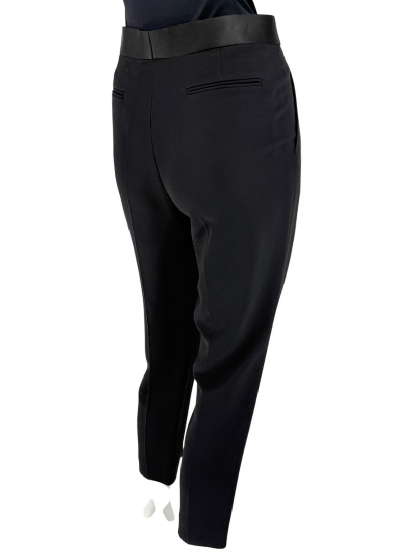 Céline Black Cropped Trousers with Satin Waistband – Size IT 42