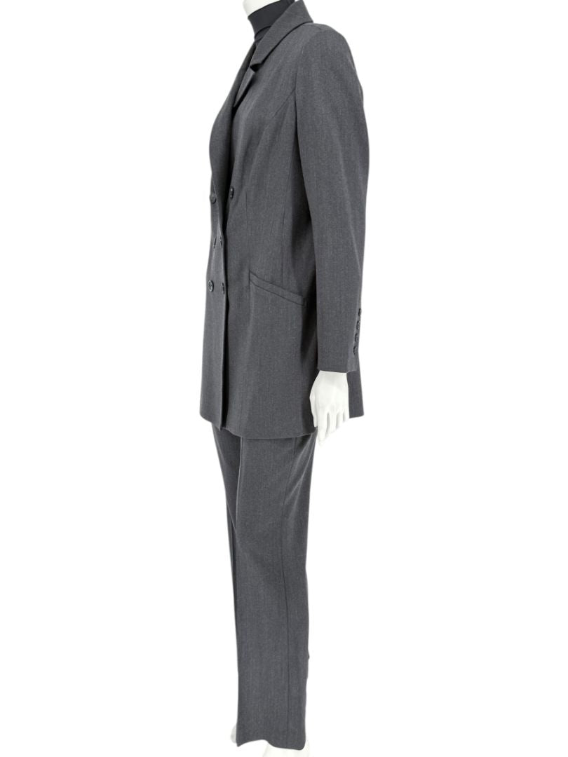 Pamella Roland Charcoal Grey Tailored Pantsuit – Large