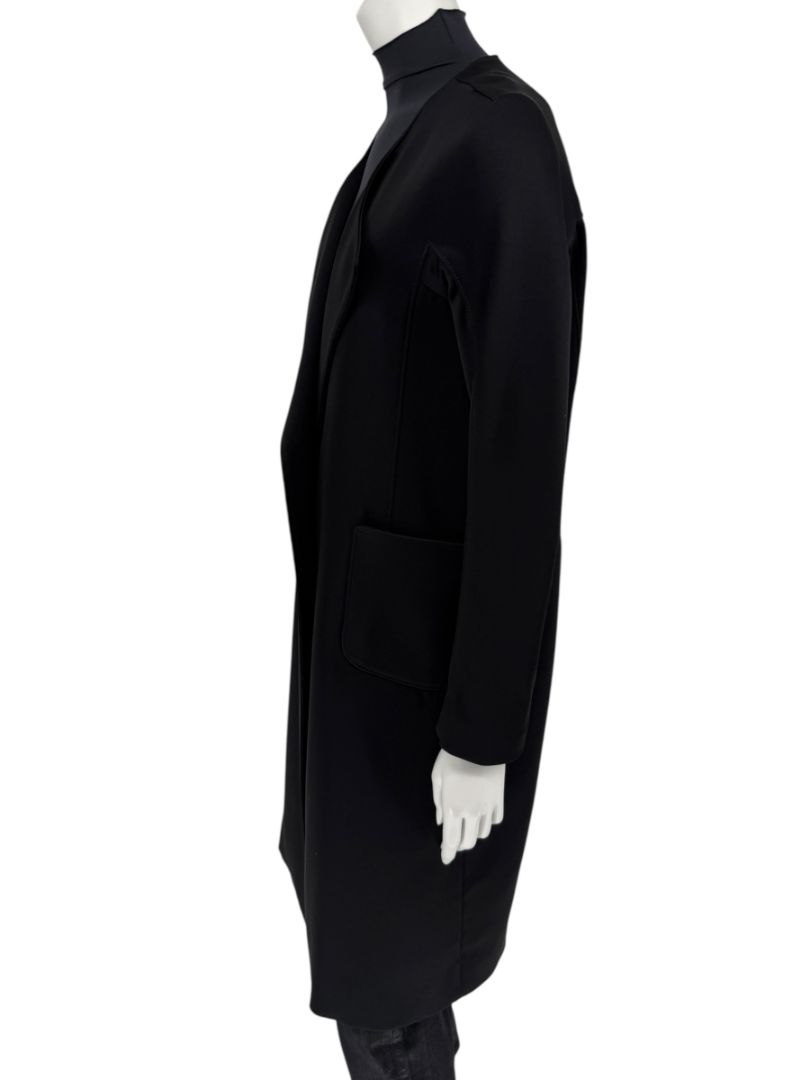 Pamella Roland Black Open-Front Longline Coat – Large